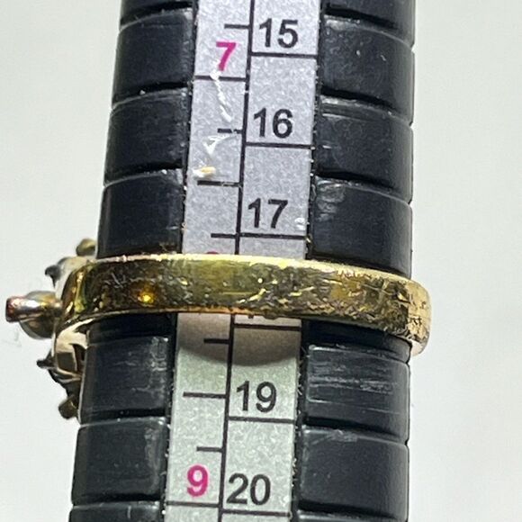 Vintage 14k HGE Faux Amethyst February Birthstone Sz 8‎ Ring 1980s Estate - Picture 5 of 6